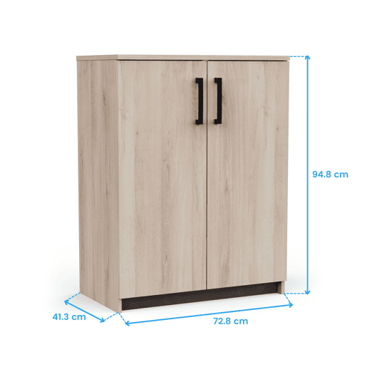 Aparador Watson estilo industrial em carvalho Kronberg e carvalho Waterford com 2 portas 73x95x41 cm