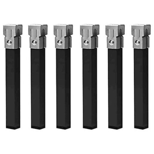 Conjunto de 6 pernas quadradas de metal de 25 cm com grampo para base de cama de tubo de 30x30 mm