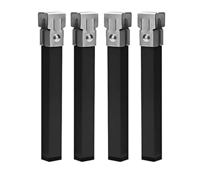 Juego de 4 o 6 patas cuadradas metálicas con abrazadera para somier tubo 30x30 mm disponible en varias medidas