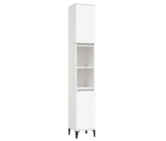 Vidaxl armario de baño madera contrachapada blanco 30x30x190 cm