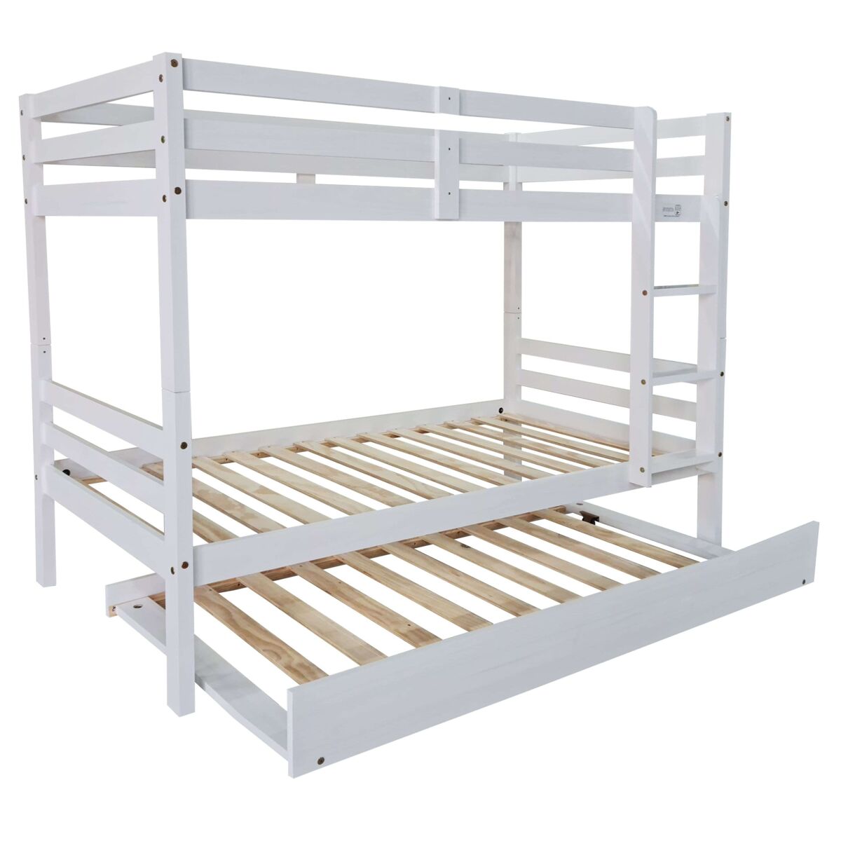 Litera juvenil elephant con cama nido blanco abierto madera de pino estilo contemporáneo 199x154x104 cm