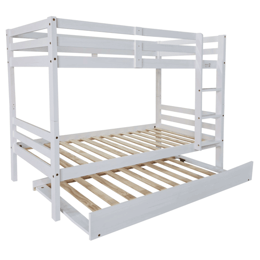 Beliche Elefante para Jovens com Cama de Gaveta Aberta Branca em Estilo Contemporâneo em Madeira de Pinho 199x154x104 cm