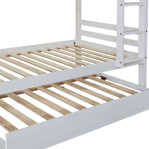 Beliche Elefante para Jovens com Cama de Gaveta Aberta Branca em Estilo Contemporâneo em Madeira de Pinho 199x154x104 cm