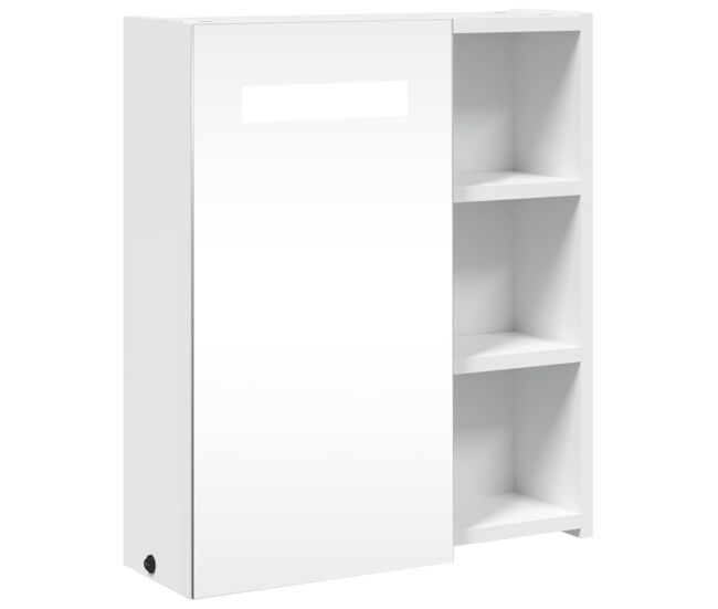 Vidaxl mueble de baño con espejo y luz led blanco 45x13x52 cm