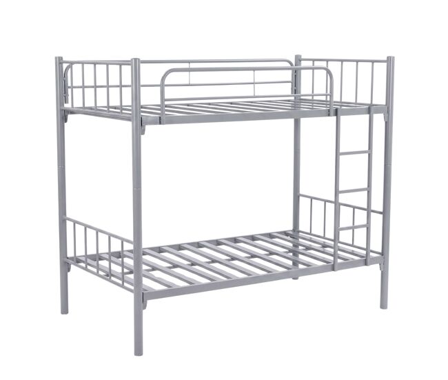 Litera juvenil 90x190 cm desmontable, estructura metal, litera doble con escalera cathy, convertible en 2 camas