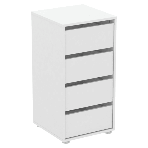 Guarda-roupa de quarto estilo contemporâneo Blockty em branco fosco com 4 gavetas 39x76x40 cm. Guarda-roupa de quarto estilo contemporâneo Blockty em branco fosco com 4 gavetas 39x76x40 cm.