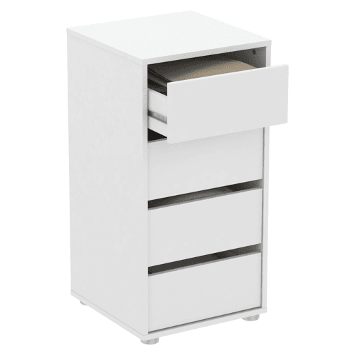 Guarda-roupa de quarto estilo contemporâneo Blockty em branco fosco com 4 gavetas 39x76x40 cm. Guarda-roupa de quarto estilo contemporâneo Blockty em branco fosco com 4 gavetas 39x76x40 cm.