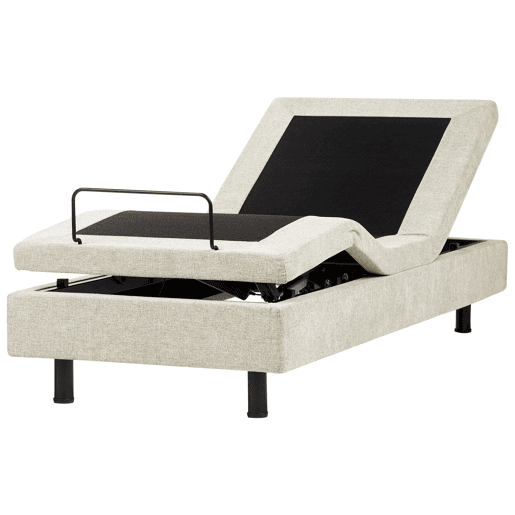 Cama ajustável sem cabeceira Tecido DUKE II 80 x 200 cm Creme