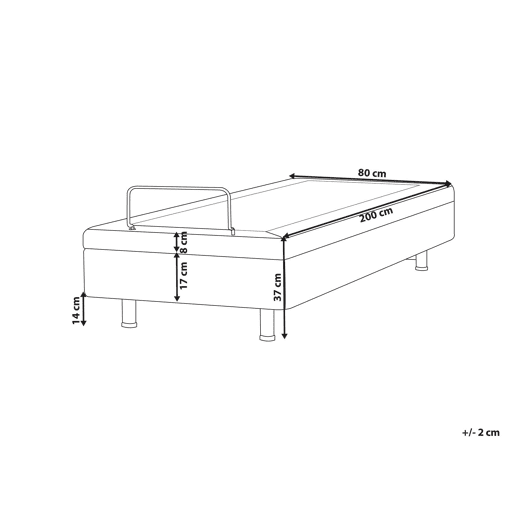Cama ajustável sem cabeceira Tecido DUKE II 80 x 200 cm Creme
