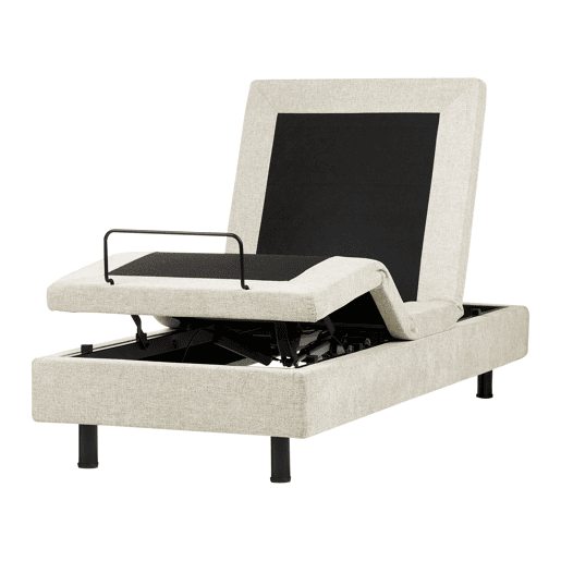Cama ajustável sem cabeceira Tecido DUKE II 80 x 200 cm Creme