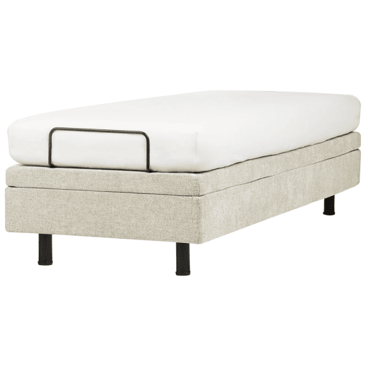 Cama ajustável sem cabeceira Tecido DUKE II 80 x 200 cm Creme
