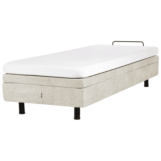 Cama ajustável sem cabeceira Tecido DUKE II 80 x 200 cm Creme