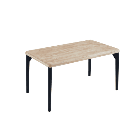 Mesa de Jantar Fixa Napi, Estilo Industrial, para 6 Pessoas, Carvalho Nórdico e Preto, 140x80 cm