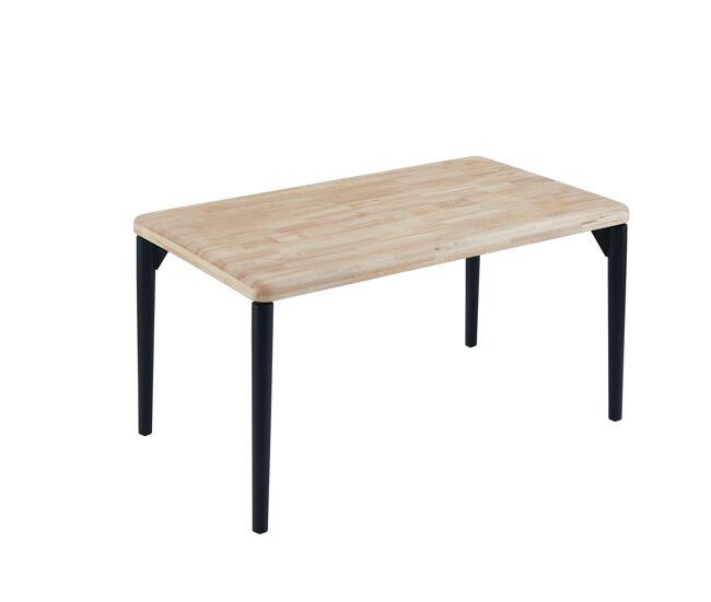 Mesa de Comedor Fija Napi Salón Estilo Industrial para 6 Comensales Color Roble Nordish y Negro 140x80 cm