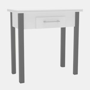 Mesa de cozinha extensível Sendai estilo contemporâneo em branco e cinza para 2 lugares 43x80x40-80 cm