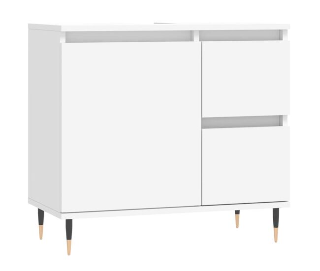 Vidaxl armario de baño madera contrachapada blanco 65x33x60 cm
