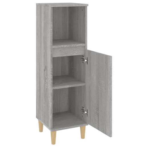 vidaXL Armário WC 30x30x100 cm derivados de madeira sonoma cinzento