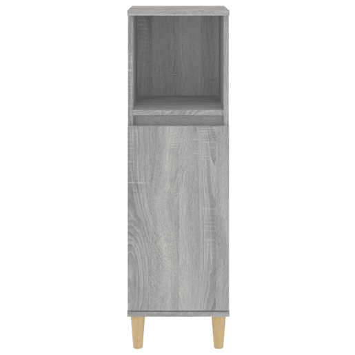 vidaXL Armário WC 30x30x100 cm derivados de madeira sonoma cinzento