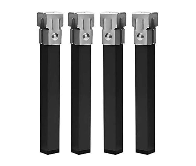 Juego de 4 o 6 patas cuadradas metálicas con abrazadera para somier tubo 30x30 mm disponible en varias medidas