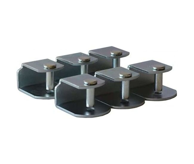 Pack 6 abrazaderas metálicas para somier de tubo 30x30 mm, sistema antiruido de gran estabilidad y resistencia.