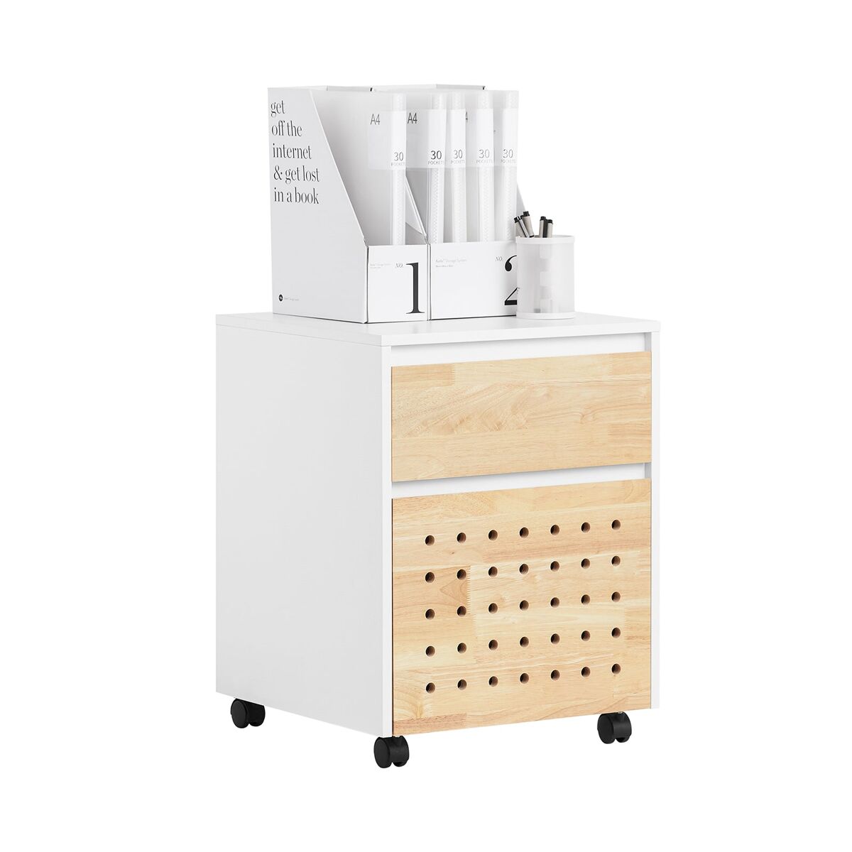 Soporte para impresora con 4 ruedas multifuncional armario de oficina mesa auxiliar con 2 cajones blanco 45 x 45 x 59 cm ask06-wn sobuy es