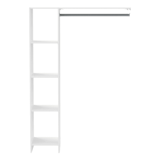 Barbara Wall Closet para Quarto com 4 Prateleiras e Varão Pendurado em Branco Fosco 123x180x40 cm