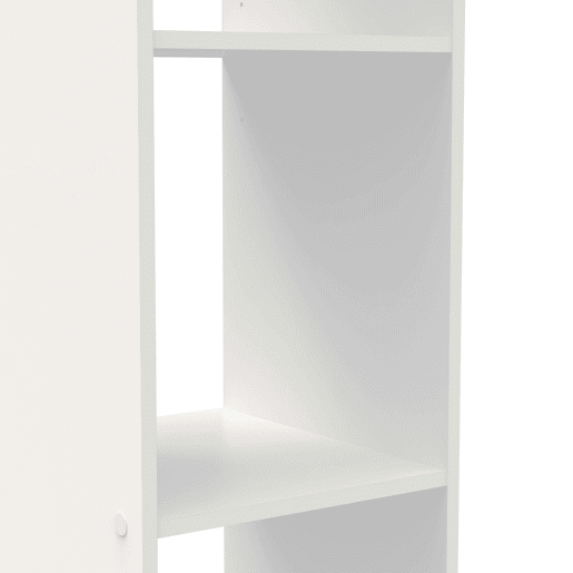 Barbara Wall Closet para Quarto com 4 Prateleiras e Varão Pendurado em Branco Fosco 123x180x40 cm
