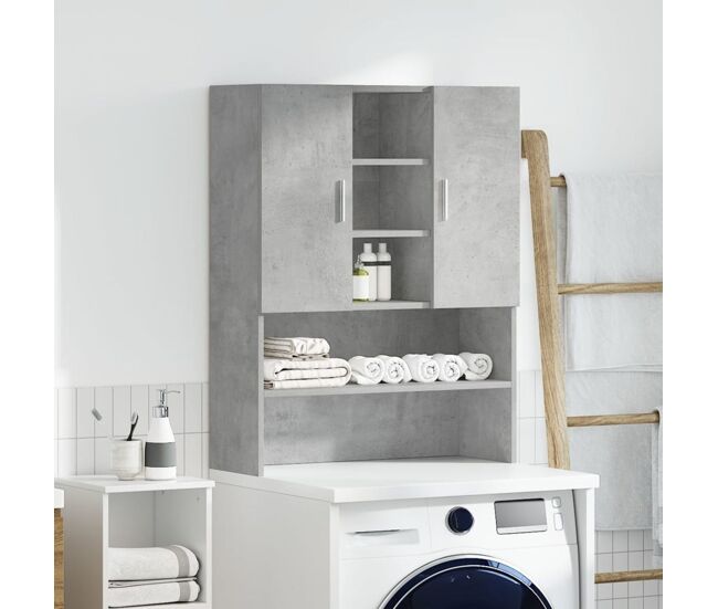 Armario auxiliar dora 4 estantes + 2 puertas gris oscuro 90x70,5x25,5 cm