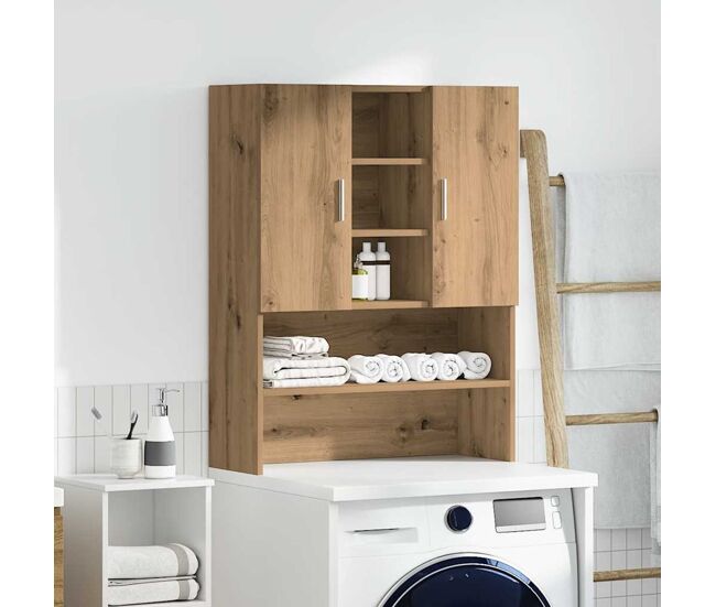 Armario auxiliar dora 4 estantes + 2 puertas roble 90x70,5x25,5 cm
