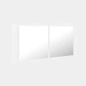 vidaXL Armário espelhado casa de banho LED 100x12x45cm acrílico branco