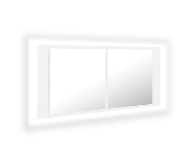 Vidaxl armario espejo de baño con luz led acrílico blanco 100x12x45 cm