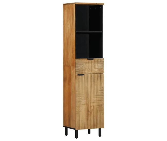 Vidaxl mueble de baño de madera maciza de mango marrón 38x33x160 cm