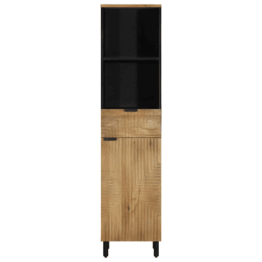 vidaXL Armário de casa de banho 38x33x160 cm mangueira maciça castanho