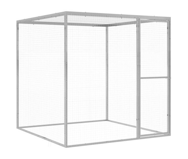 Vidaxl jaula para gatos acero galvanizado 1,5x1,5x1,5 m