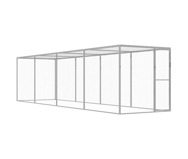 Vidaxl jaula para gatos acero galvanizado 6x1,5x1,5 m