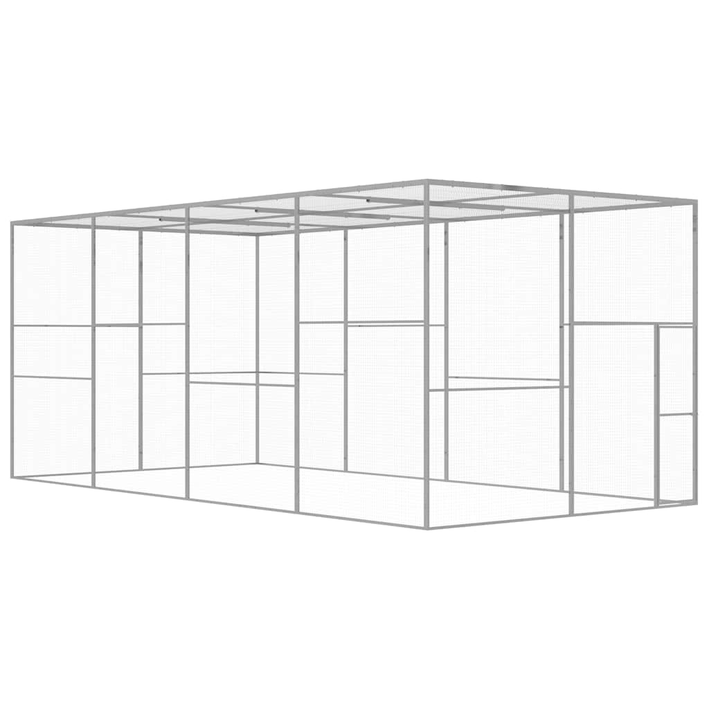 Vidaxl jaula para gatos acero galvanizado 6x3x2,5 m