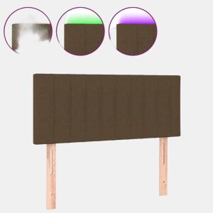 vidaXL Cabeceira de cama c luzes LED tecido 100x5x7888 cm castanho