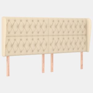 vidaXL Cabeceira de cama c abas tecido 183x23x118128 cm creme
