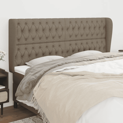 vidaXL Cabeceira cama abas tecido 203x23x118128 cm cinza-acastanhado