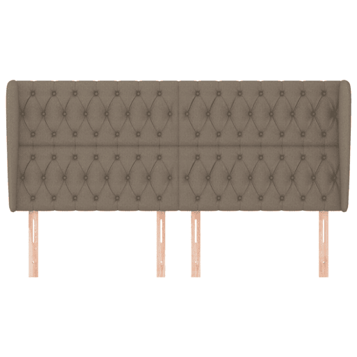 vidaXL Cabeceira cama abas tecido 203x23x118128 cm cinza-acastanhado