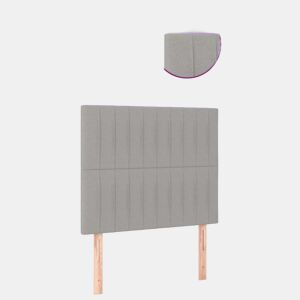 vidaXL Cabeceira cama c luzes LED tecido 80x5x118128 cm cinza-claro