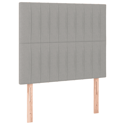vidaXL Cabeceira cama c luzes LED tecido 80x5x118128 cm cinza-claro