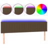 vidaXL Cabeceira de cama c luzes LED tecido 200x5x7888 cm castanho
