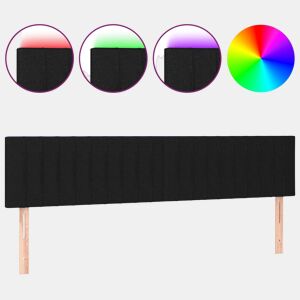vidaXL Cabeceira de cama c luzes LED tecido 160x5x7888 cm preto