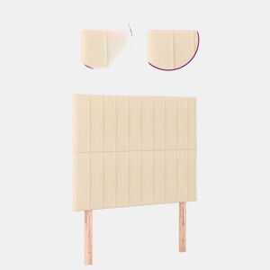 vidaXL Cabeceira de cama c LED tecido 90x5x118128cm crème