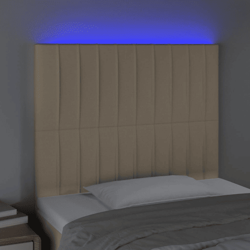 vidaXL Cabeceira de cama c LED tecido 90x5x118128cm crème vidaXL Cabeceira de cama c LED tecido 90x5x118128cm crème