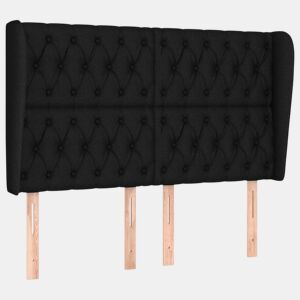 vidaXL Cabeceira de cama c abas tecido 147x23x118128 cm preto