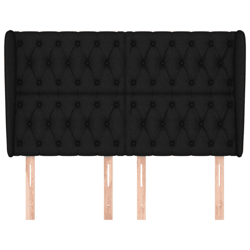 vidaXL Cabeceira de cama c abas tecido 147x23x118128 cm preto vidaXL Cabeceira de cama c abas tecido 147x23x118128 cm preto
