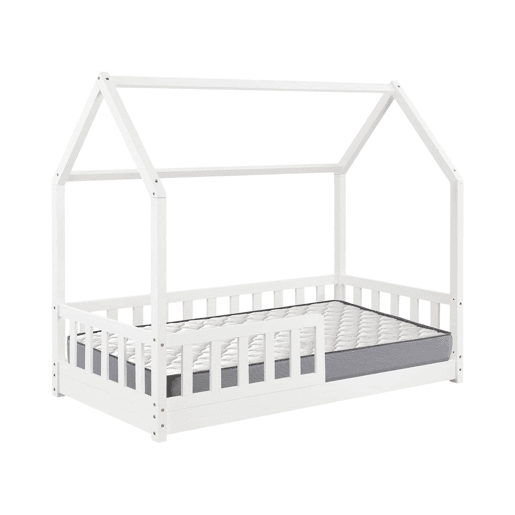Conjunto de Cama Infantil Cabana ''Bosco'' Branco 90x190cm + Colchão SERENIA 90x190cm (Altura 17cm), Respirável, Adaptável e Térmico