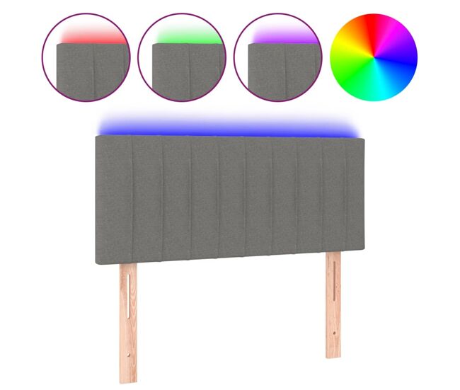 Vidaxl cabecero con led de tela gris oscuro 100x5x78/88 cm
